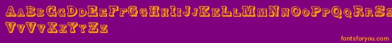 Police AlphabetFantasie – polices orange sur fond violet