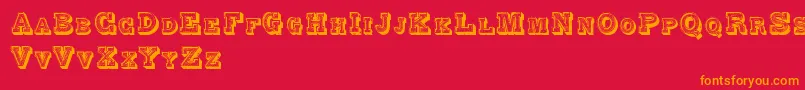 AlphabetFantasie Font – Orange Fonts on Red Background