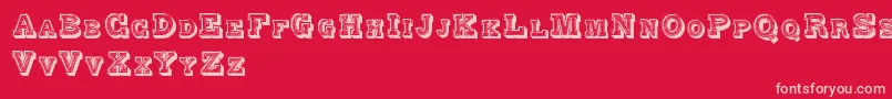 AlphabetFantasie Font – Pink Fonts on Red Background