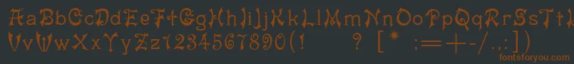 Matilda-fontti – ruskeat fontit mustalla taustalla