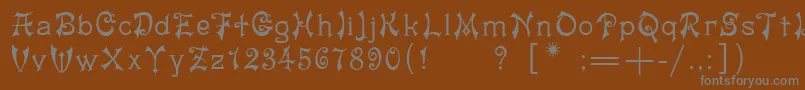 フォントMatilda – 茶色の背景に灰色の文字