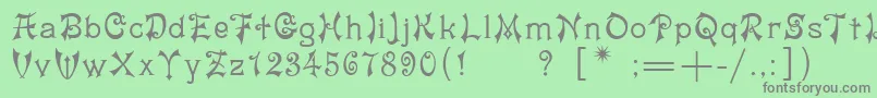 フォントMatilda – 緑の背景に灰色の文字