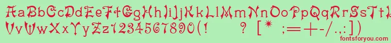 Matilda Font – Red Fonts on Green Background