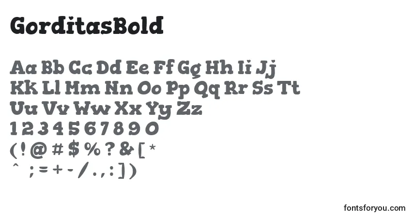 GorditasBoldフォント–アルファベット、数字、特殊文字