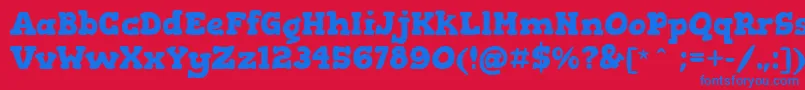 GorditasBold-Schriftart – Blaue Schriften auf rotem Hintergrund