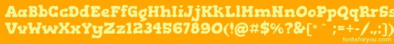 GorditasBold-Schriftart – Gelbe Schriften auf orangefarbenem Hintergrund