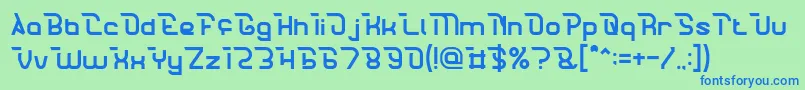 フォントCrumble – 青い文字は緑の背景です。