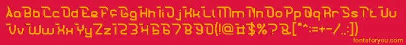 フォントCrumble – 赤い背景にオレンジの文字