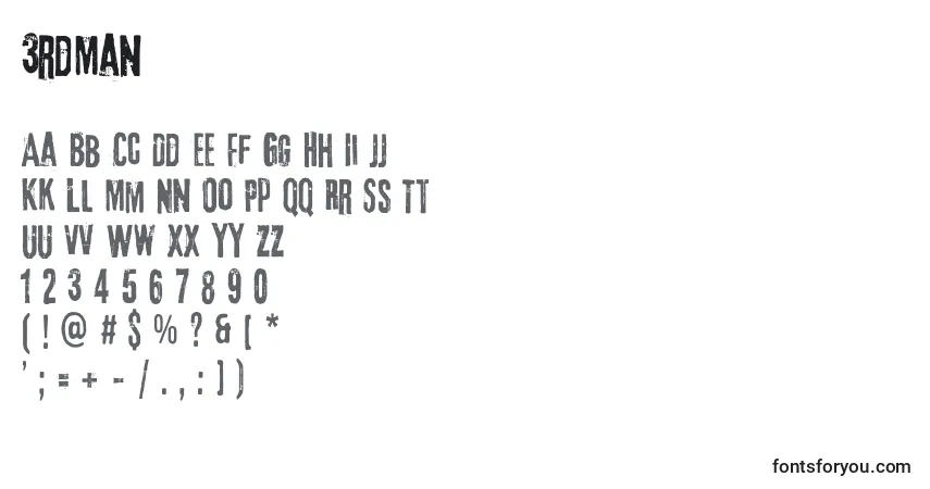 Schriftart 3rdMan – Alphabet, Zahlen, spezielle Symbole