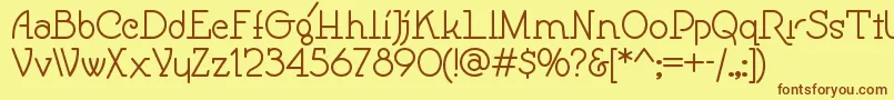 Speedballno1nf-fontti – ruskeat fontit keltaisella taustalla