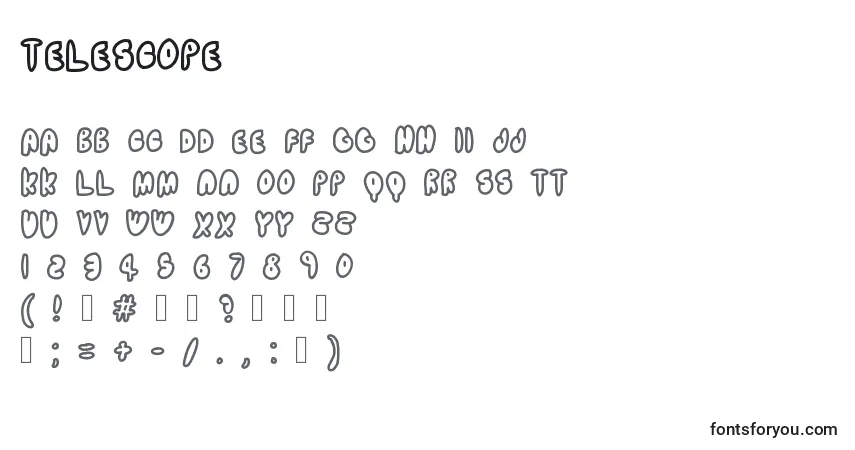 Шрифт Telescope – алфавит, цифры, специальные символы