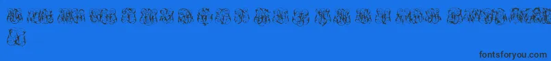 HardToReadMonogramsTwo Font – Black Fonts on Blue Background