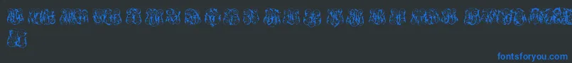fuente HardToReadMonogramsTwo – Fuentes Azules Sobre Fondo Negro