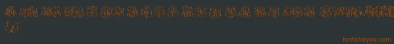 HardToReadMonogramsTwo-Schriftart – Braune Schriften auf schwarzem Hintergrund