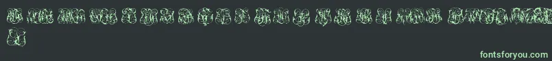 fuente HardToReadMonogramsTwo – Fuentes Verdes Sobre Fondo Negro