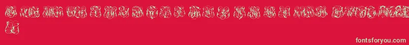 Шрифт HardToReadMonogramsTwo – зелёные шрифты на красном фоне