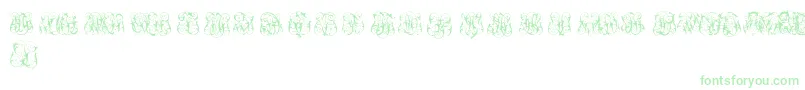 HardToReadMonogramsTwo-Schriftart – Grüne Schriften auf weißem Hintergrund