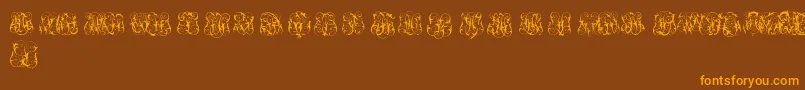 Шрифт HardToReadMonogramsTwo – оранжевые шрифты на коричневом фоне