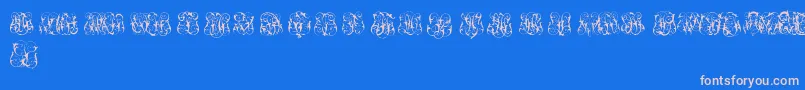 Fonte HardToReadMonogramsTwo – fontes rosa em um fundo azul