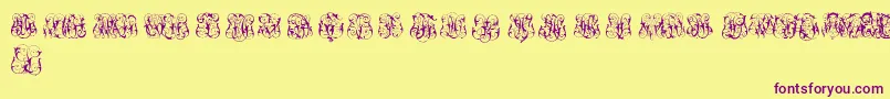 Police HardToReadMonogramsTwo – polices violettes sur fond jaune