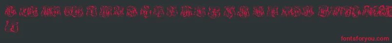 HardToReadMonogramsTwo-fontti – punaiset fontit mustalla taustalla