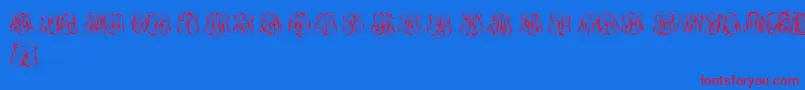 フォントHardToReadMonogramsTwo – 赤い文字の青い背景