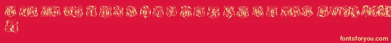 フォントHardToReadMonogramsTwo – 黄色の文字、赤い背景