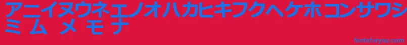 フォントKatakanaTfb – 赤い背景に青い文字