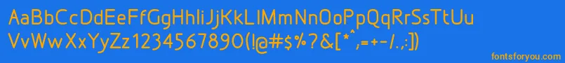 DesignioMedium Font – Orange Fonts on Blue Background