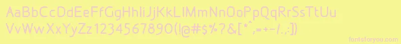 DesignioMedium Font – Pink Fonts on Yellow Background