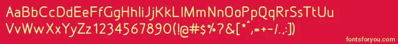 DesignioMedium Font – Yellow Fonts on Red Background