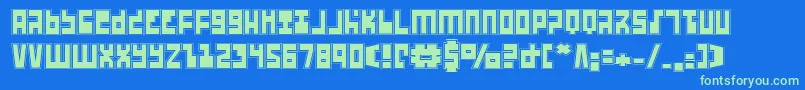 Ufohuntera Font – Green Fonts on Blue Background