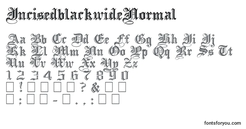 Schriftart IncisedblackwideNormal – Alphabet, Zahlen, spezielle Symbole