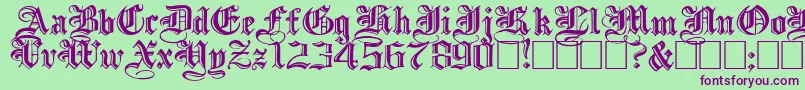 IncisedblackwideNormal Font – Purple Fonts on Green Background