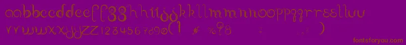フォントDelectable – 紫色の背景に茶色のフォント