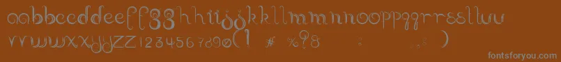 フォントDelectable – 茶色の背景に灰色の文字