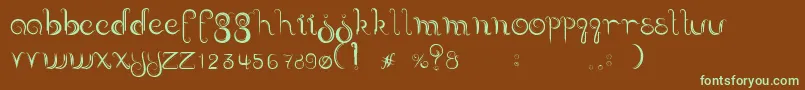 Delectable-fontti – vihreät fontit ruskealla taustalla