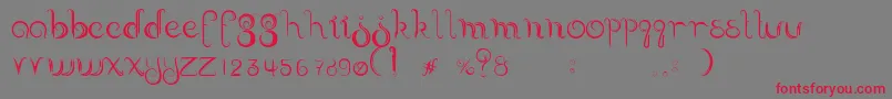 フォントDelectable – 赤い文字の灰色の背景
