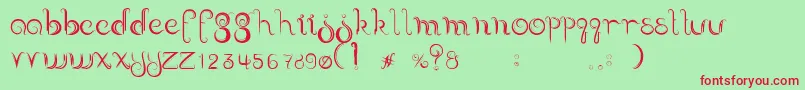 フォントDelectable – 赤い文字の緑の背景
