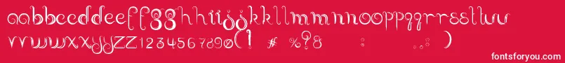 Delectable-Schriftart – Weiße Schriften auf rotem Hintergrund