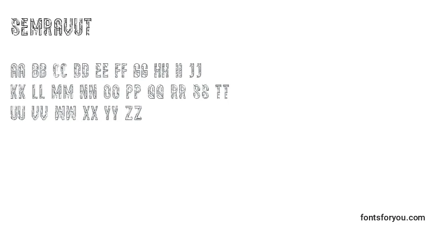 A fonte Semravut – alfabeto, números, caracteres especiais