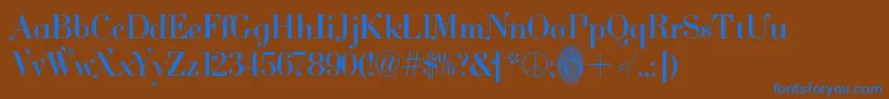 Cantabile Font – Blue Fonts on Brown Background