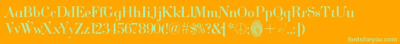 Cantabile Font – Green Fonts on Orange Background