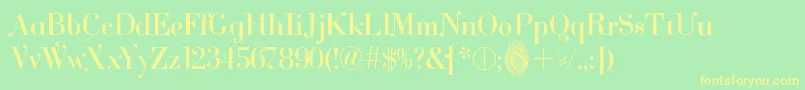 Cantabile Font – Yellow Fonts on Green Background