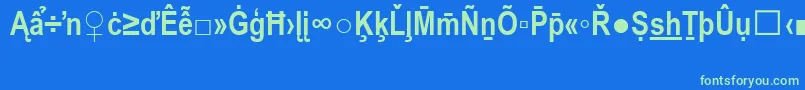 Шрифт ArialNarrowSpecialG2Bold – зелёные шрифты на синем фоне