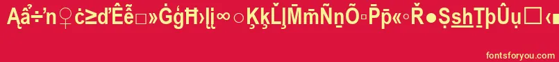 ArialNarrowSpecialG2Bold Font – Yellow Fonts on Red Background