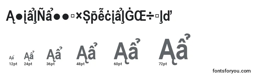 ArialNarrowSpecialG2Bold Font Sizes