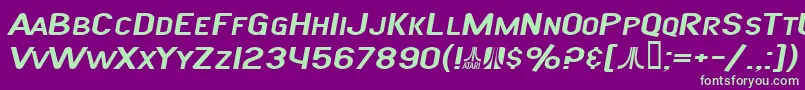 SfAtarianSystemExtendedItalic Font – Green Fonts on Purple Background