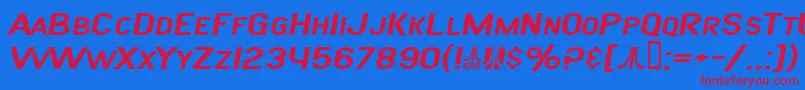 SfAtarianSystemExtendedItalic Font – Red Fonts on Blue Background