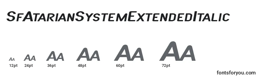Размеры шрифта SfAtarianSystemExtendedItalic